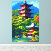 神道の静寂 – 庭の魂 キャンバスプリント (インサイチュ (ウッドフロア))