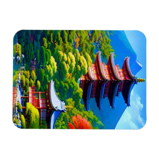 神道の静寂 – 庭の魂 マグネット (横)