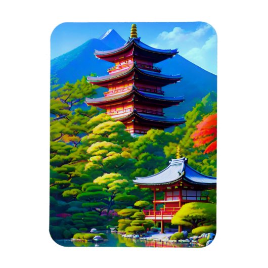 神道の静寂 – 庭の魂 マグネット (縦)