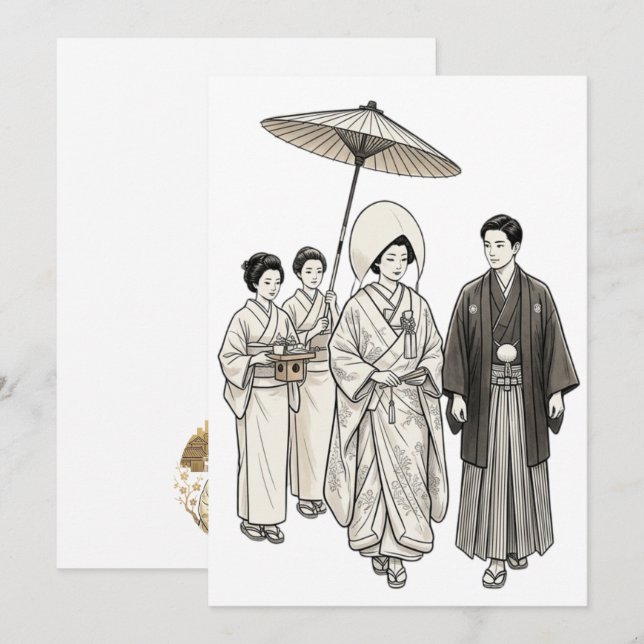 神道式結婚式の行列 (正面/裏面)