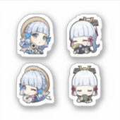 神里綾華 原神 4枚ステッカーシート シール (正面)