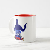 神銃および切札の赤白青の2017年のコーヒーカップ ツートーンマグカップ (正面左)