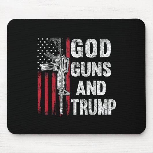 神銃とトランプ第2修正国旗Ar15 マウスパッド (正面)