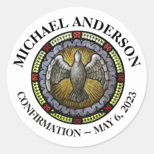 神霊のステンドグラスの確認RCIA ラウンドシール (正面)