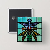 神霊のステンドグラスの芸術 缶バッジ (正面&裏面)