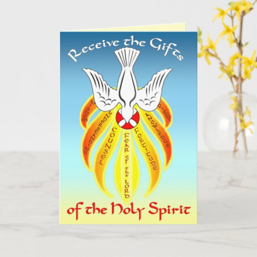 神霊の確認の挨拶状のギフト カード (黄色い花)