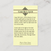 神霊の確認の祈りの言葉の神聖なカードを来て下さい 名刺 (裏面)