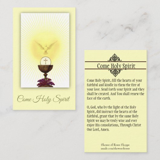 神霊の確認の祈りの言葉の神聖なカードを来て下さい 名刺 (正面/裏面)