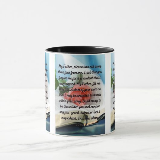 神頼の許可祈りの言葉2トーンマグカップ マグカップ (中央)