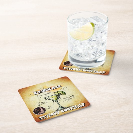 神風カクテルパーティー スクエアペーパーコースター (インサイチュ)