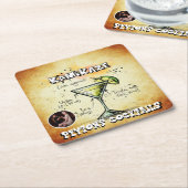 神風カクテルパーティー スクエアペーパーコースター (アングル)