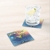 神風カクテル(12#3ドリンクレシピセット) スクエアペーパーコースター (インサイチュ)