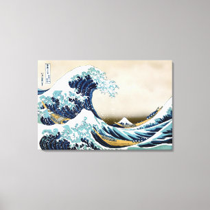 神高品質奈川沖(36 x 24インチ) キャンバスプリント