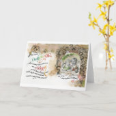 神/おばあちゃん、折り畳みグリーティングカード、5"x7" カード (黄色い花)