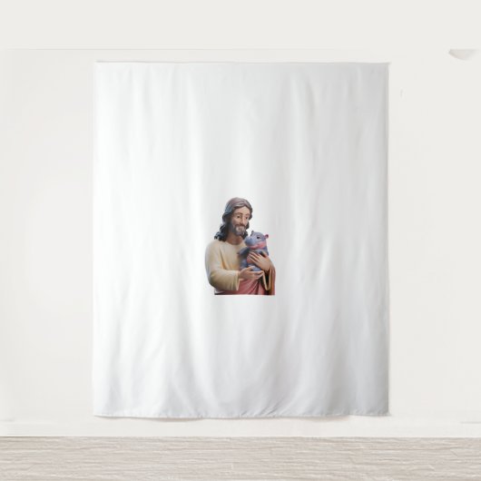 神_イエスとモー調和タン芸術的のトウ タペストリー (正面)