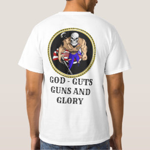 神 – ガッツ – 銃 – 栄光 Tシャツ