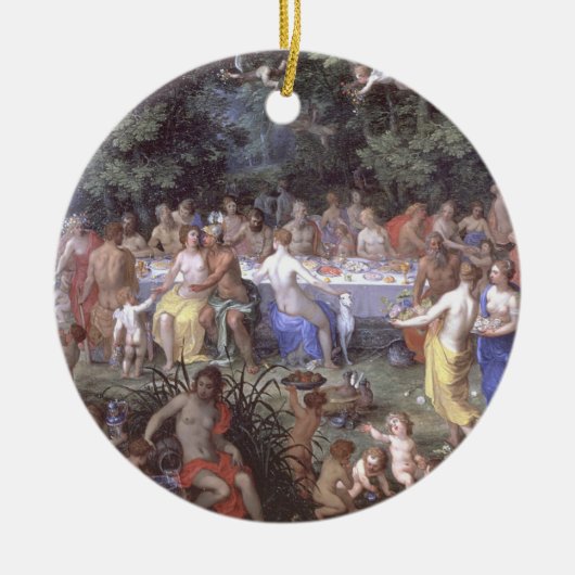 神(キャンバスの油)の饗宴 セラミックオーナメント (正面)