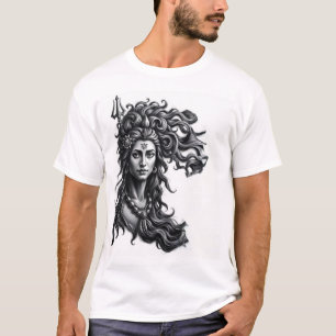 神:シヴァ木炭アート Tシャツ