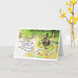 神/子への電話、折り畳みグリーティングカード、5" x 7" カード