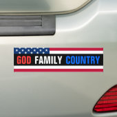 神、家族、国 バンパーステッカー (車上)