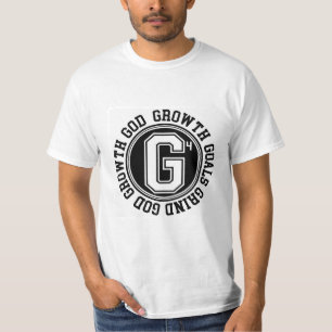 神、成長、ゴール、紋章を挽く Tシャツ