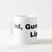 神、銃および口紅のサラ・ペイリン氏のマグ コーヒーマグカップ (正面左)