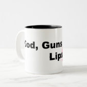 神、銃および口紅のサラ・ペイリン氏のマグ ツートーンマグカップ (正面左)