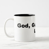 神、銃および口紅のサラ・ペイリン氏のマグ ツートーンマグカップ (左)