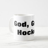 神、銃、ホッケー コーヒーマグカップ (正面左)