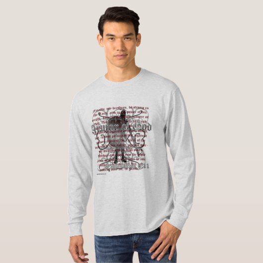 神、Ephesiansの6:10 - 18のキリスト教の兵士の装甲 Tシャツ (正面フル)
