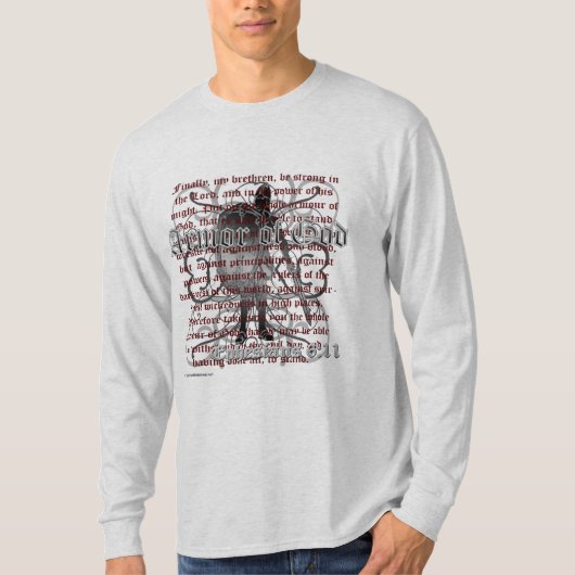 神、Ephesiansの6:10 - 18のキリスト教の兵士の装甲 Tシャツ (正面)