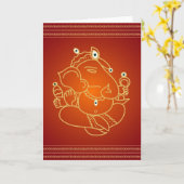 神SriGanesha -カード カード (黄色い花)