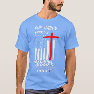 神Tの下賛美にある愛国的なキリスト教一国 Tシャツ