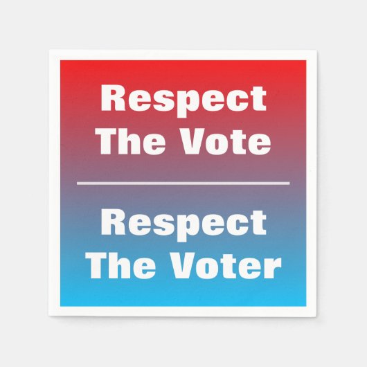 票と投票者を尊重する スタンダードカクテルナプキン (正面)