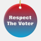 票と投票者を尊重する セラミックオーナメント (裏面)
