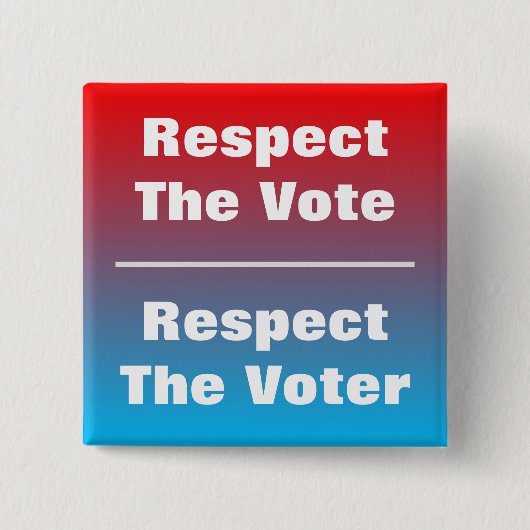 票と投票者を尊重する 缶バッジ (正面)
