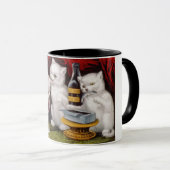 祭りすてきで3匹の子猫 マグカップ (正面右)