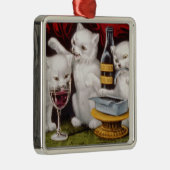 祭りすてきで3匹の子猫 メタルオーナメント (右)