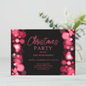 祭りのようなホリデーシーズンのクリスマスの赤い雪のライトが輝く 招待状 (スタンド正面)