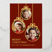 祭りのような輝きのフォトフレーム ワインレッド 箔シーズンカード (正面)