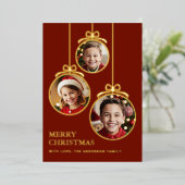 祭りのような輝きのフォトフレーム ワインレッド 箔シーズンカード (立ち正面)