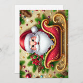 祭りのサンタクロースとそり シーズンカード (正面/裏面)