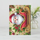 祭りのサンタクロースとそり シーズンカード (スタンド正面)