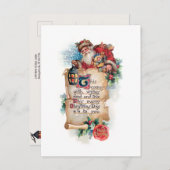 祭りのサンタクロース ランタンと巻物とグリーティング ポストカード (正面/裏面)