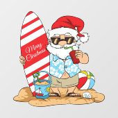 祭りのビーチハウスまたはビジネスサンタ ウィンドウサイン (シート)