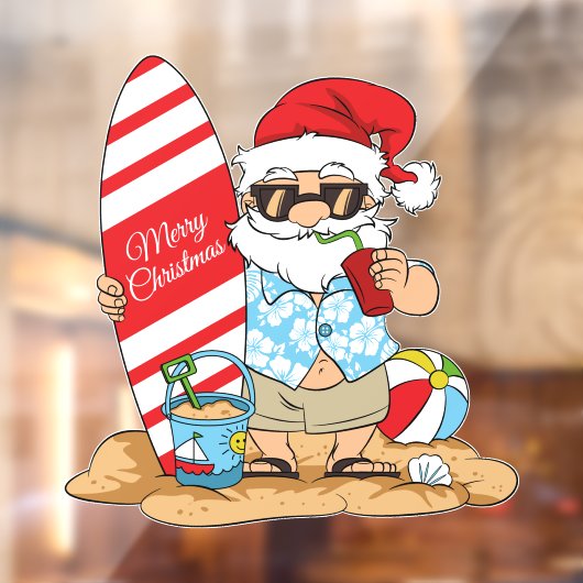 祭りのビーチハウスまたはビジネスサンタ ウィンドウサイン (シート2)