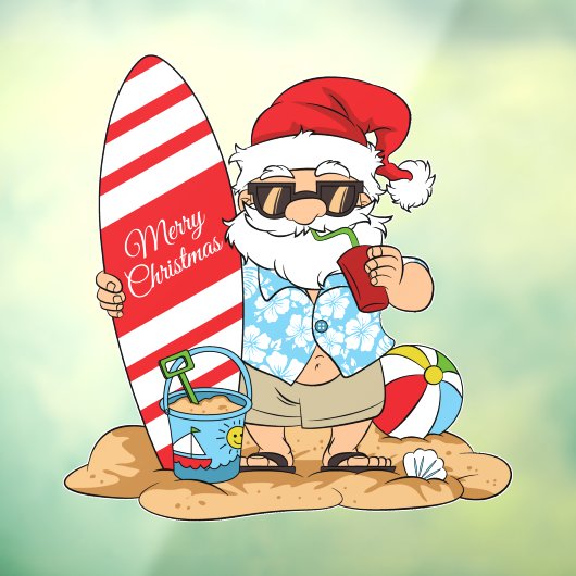 祭りのビーチハウスまたはビジネスサンタ ウィンドウサイン (シート3)