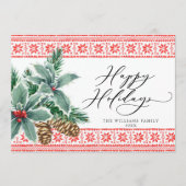 祭りのホリーベリーの写真 - クリスマスの挨拶 シーズンカード (正面)