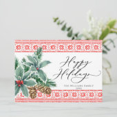 祭りのホリーベリーの写真 - クリスマスの挨拶 シーズンカード (スタンド正面)