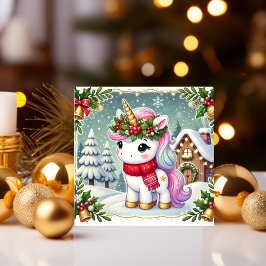 祭りの冬の別荘にいるユニコーン シーズンカード